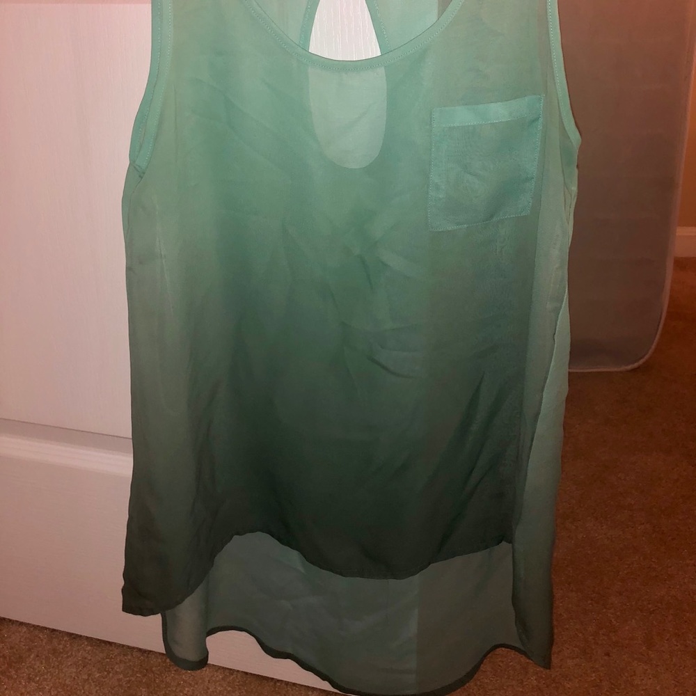 Teal Ombré Hi-Low Top